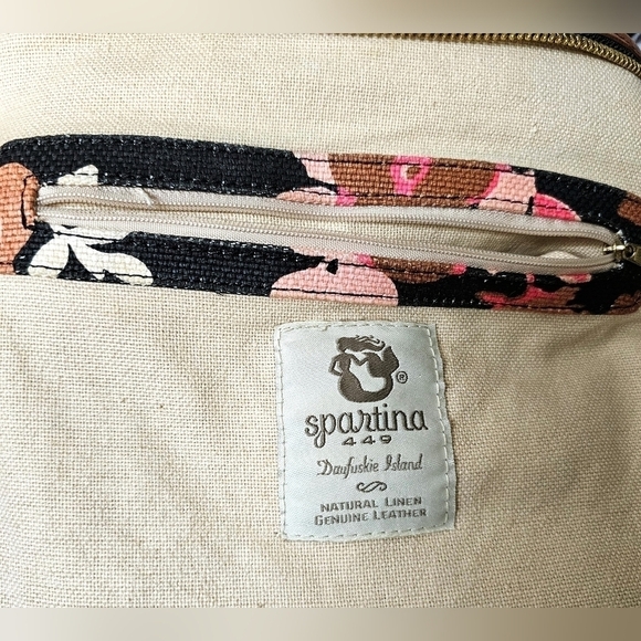 SPARTINA 449 Floral Linen and Leather shoulder bag - Picture 6 of 16